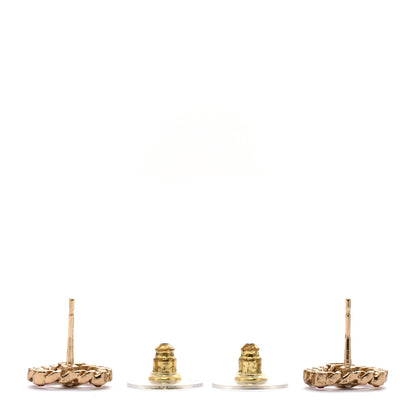 Chanel Pearl Crystal CC Heart Earrings Gold Multicolor 3 of 5