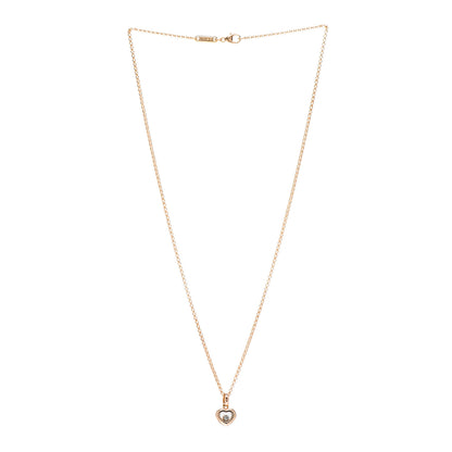 Chopard 18K Yellow Gold Diamond Happy Diamonds Icons Floating Heart Pendant Necklace 3 of 4