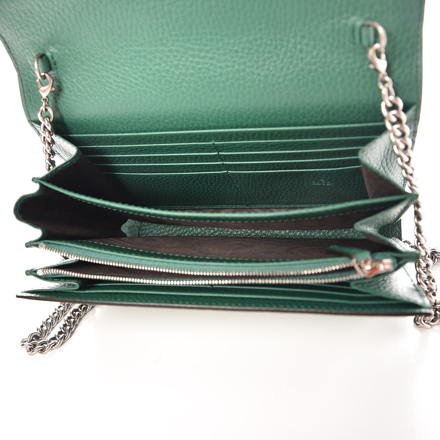 Gucci Calfskin Mini Dionysus Chain Wallet Emerald 5 of 7