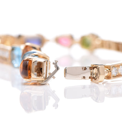 Bulgari 18K Yellow Gold Peridot Citrine Topaz Amethyst Tourmaline Iolite Allegra Bracelet 4 of 6