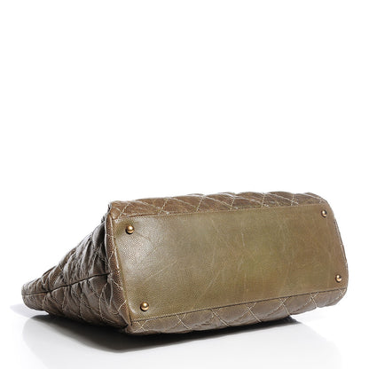 Chanel Crumpled Grained Calfskin Coco Pleats Large Tote Green 4 of 7