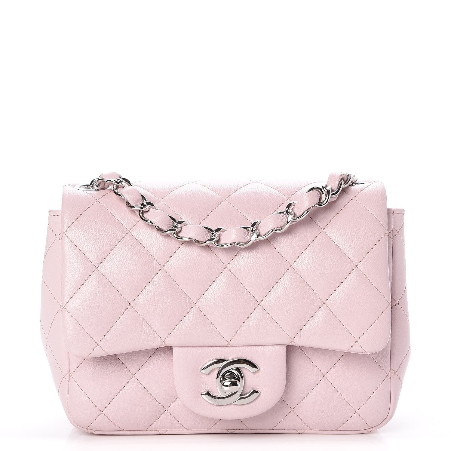 Chanel Lambskin Quilted Mini Square Flap Light Pink 1 of 7