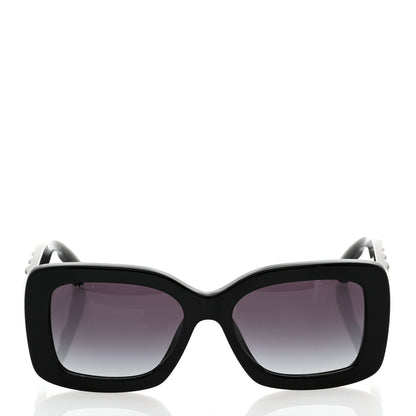 Chanel Acetate Quilted CC Rectangle Sunglasses 5483-A Black 2 of 7