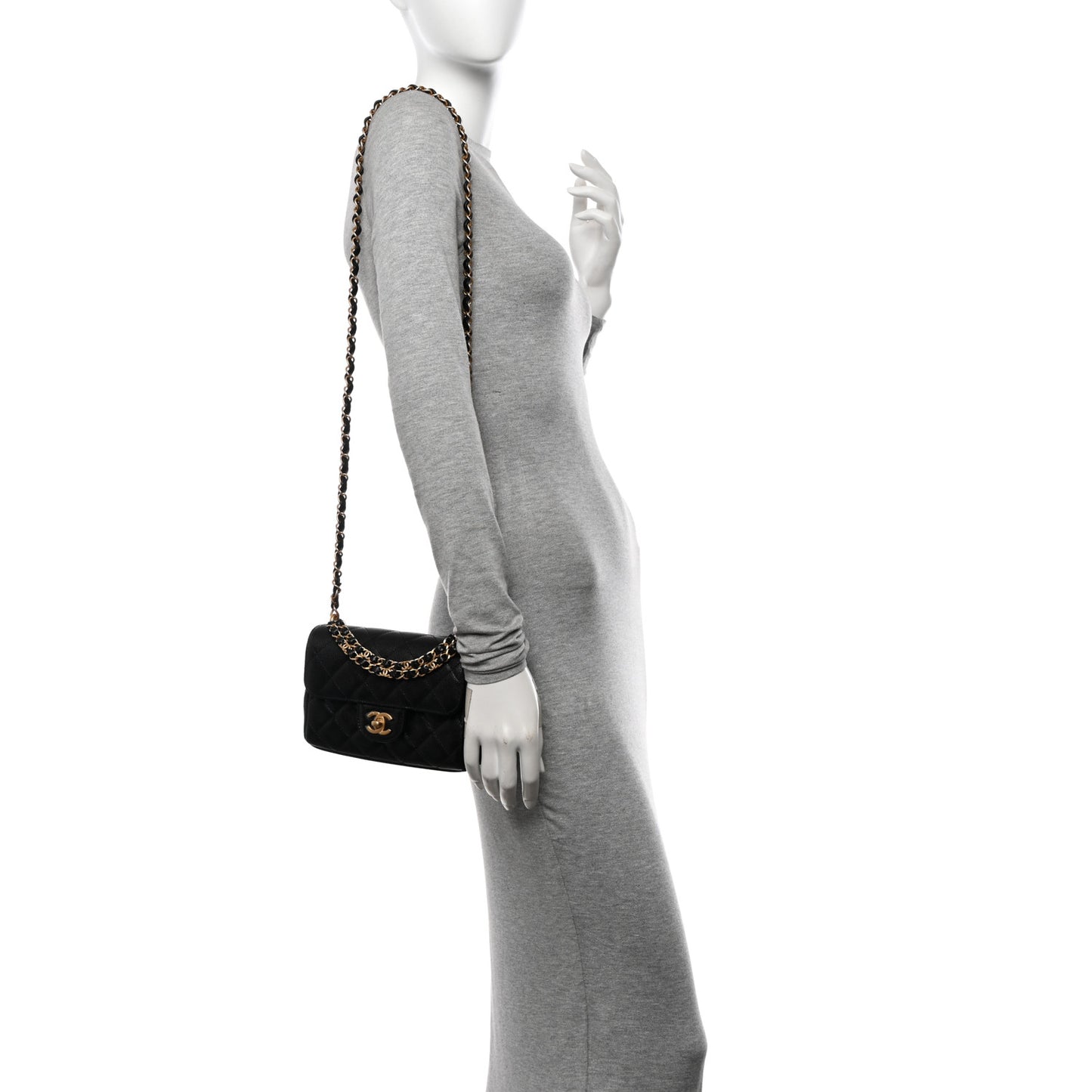 Caviar Quilted Mini Flap Black