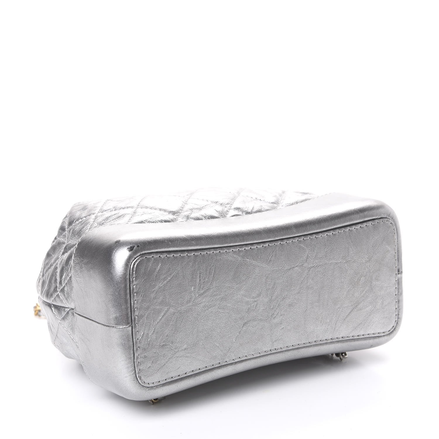 Chanel Metallic Crumpled Calfskin Quilted Gabrielle Backpack Silver 3 of 13