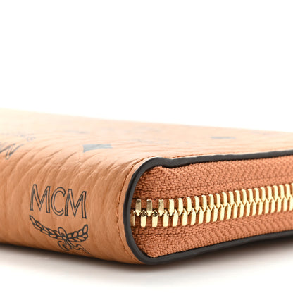MCM Visetos Large Zip Around Wallet Cognac 9 of 11