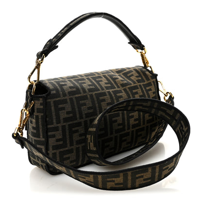 Fendi Fabric Jacquard FF 1974 Medium Baguette Tobacco Moro Black 3 of 11