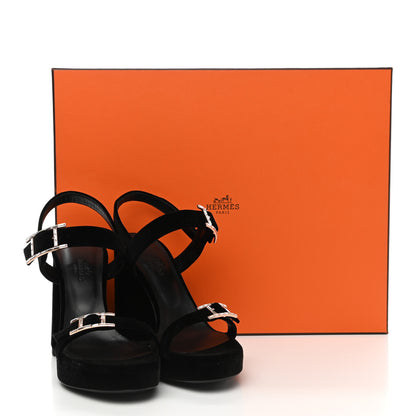 Hermes Velours Bossa Sandals 38 Black 11 of 11