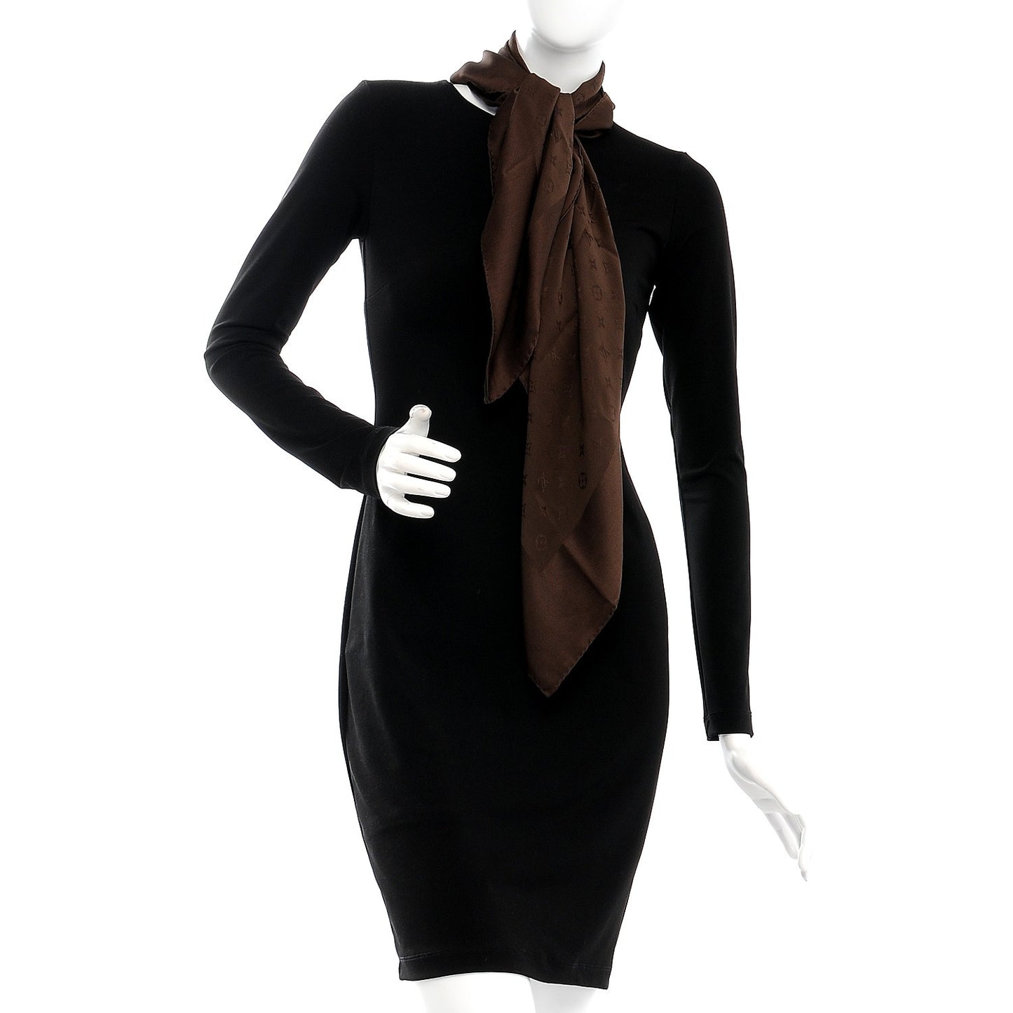 Silk Monogram Monaco Scarf Brown
