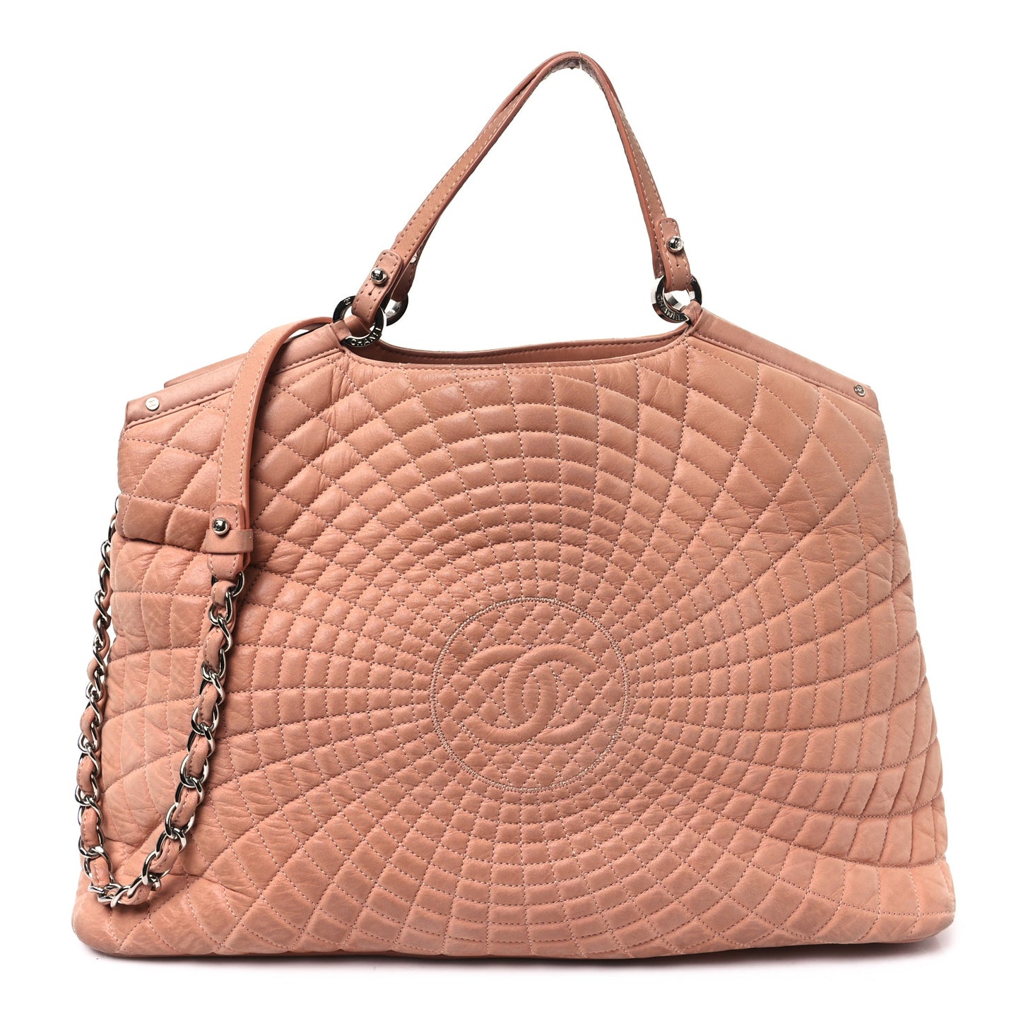 Iridescent Calfskin Large Sea Hit Tote Pink
