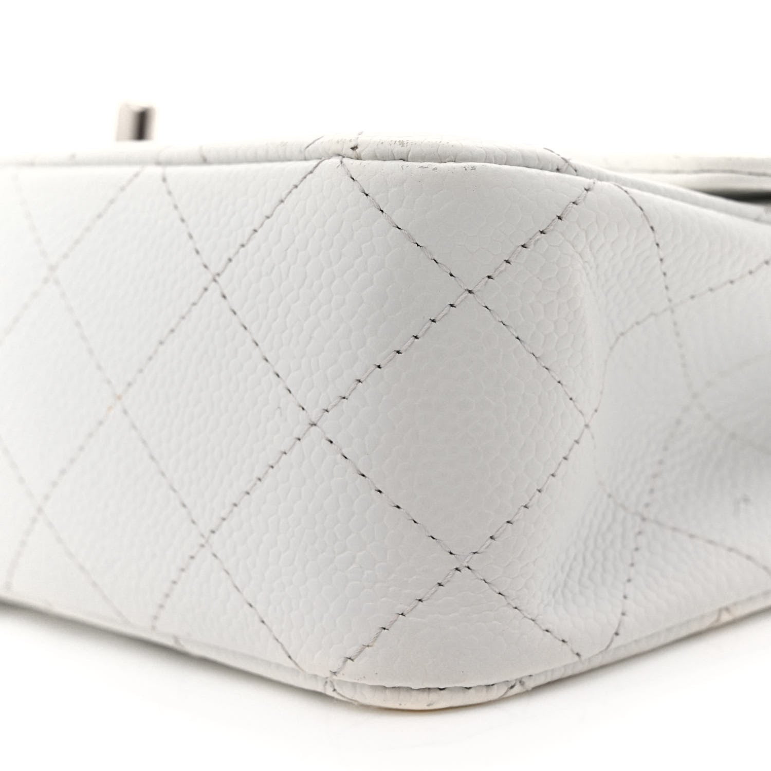 Chanel Caviar Quilted Medium Double Flap Bijoux Chain White 10 of 17