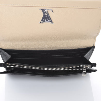 Louis Vuitton Calfskin Lockme II Wallet Vanille Black 5 of 10