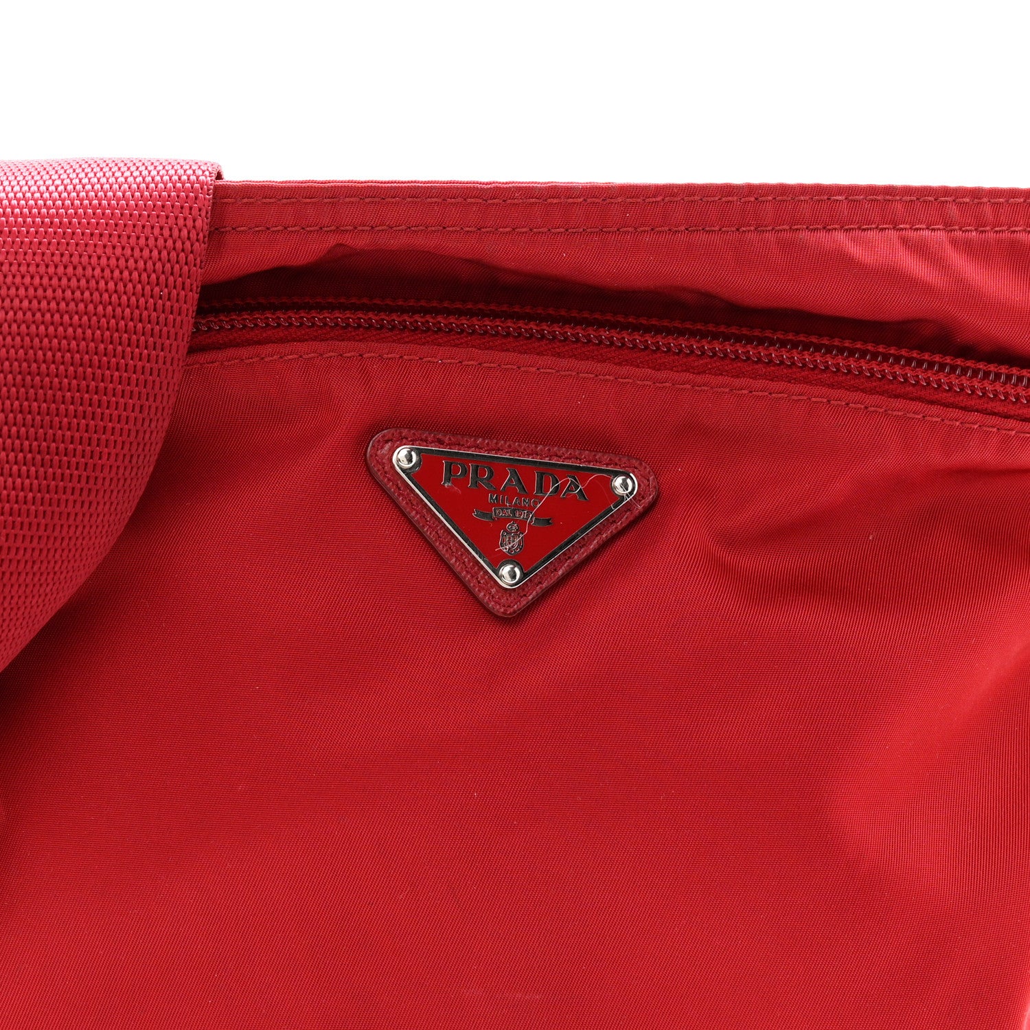 Prada Nylon Vela Saffiano Flat Messenger Bag Rosso 8 of 12