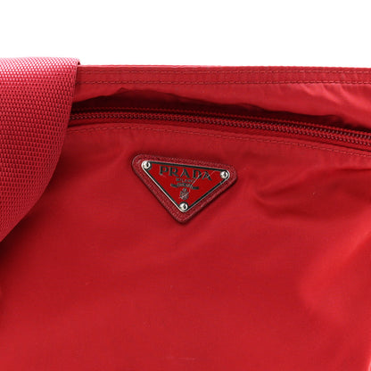 Prada Nylon Vela Saffiano Flat Messenger Bag Rosso 8 of 12