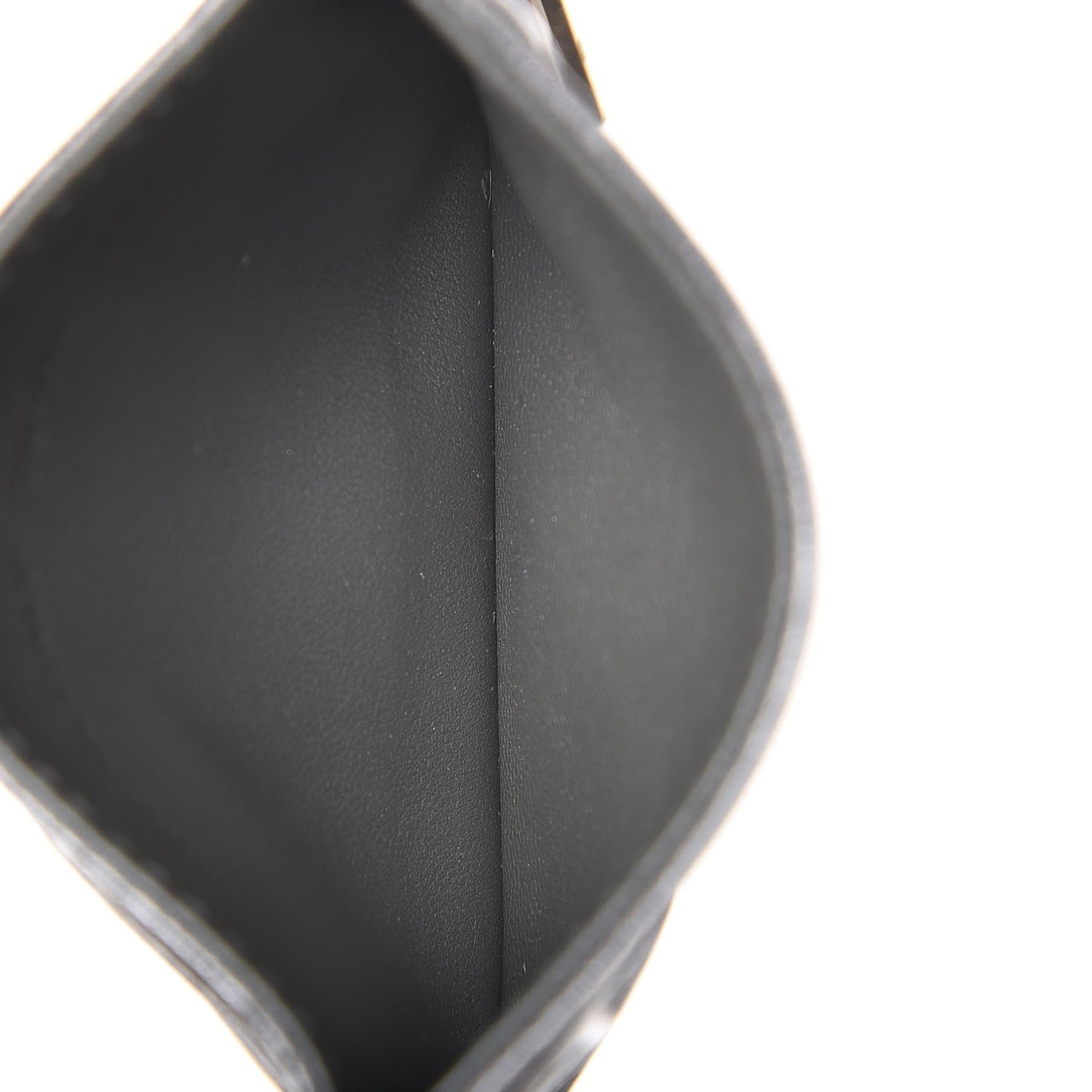Metallic Grained Calfskin Cannage Diorama Card Holder Steel