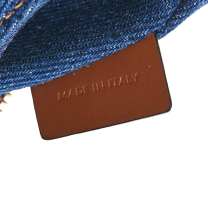 Celine Denim Ava Shoulder Bag Navy Tan 7 of 9
