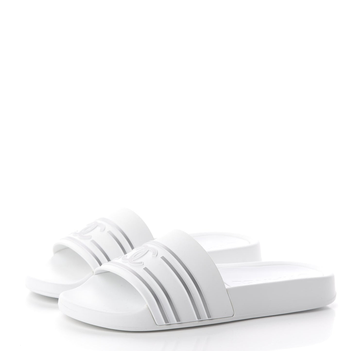 PVC CC Mules Sandals 38 White Grey