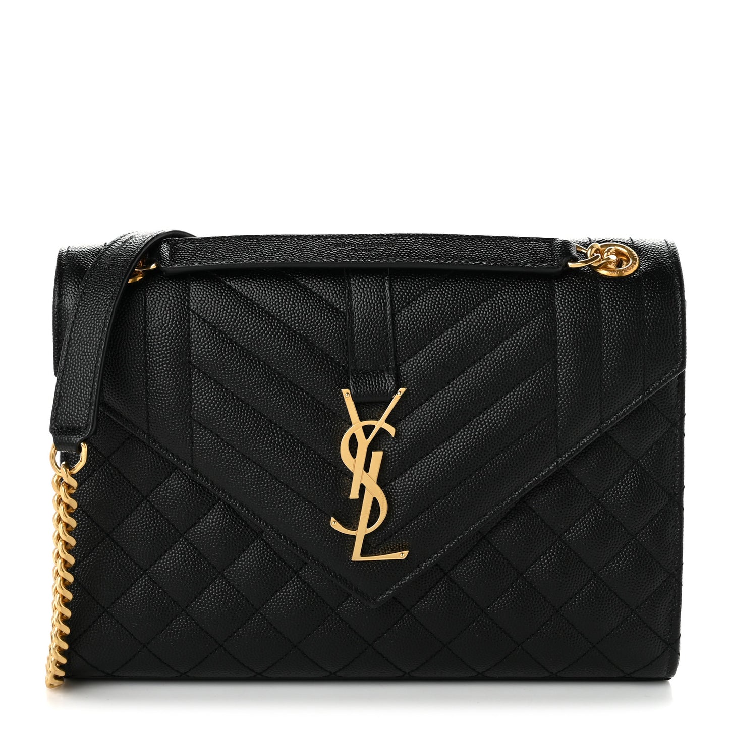 Grain De Poudre Textured Mixed Matelasse Triquilt Medium Monogram Satchel Black