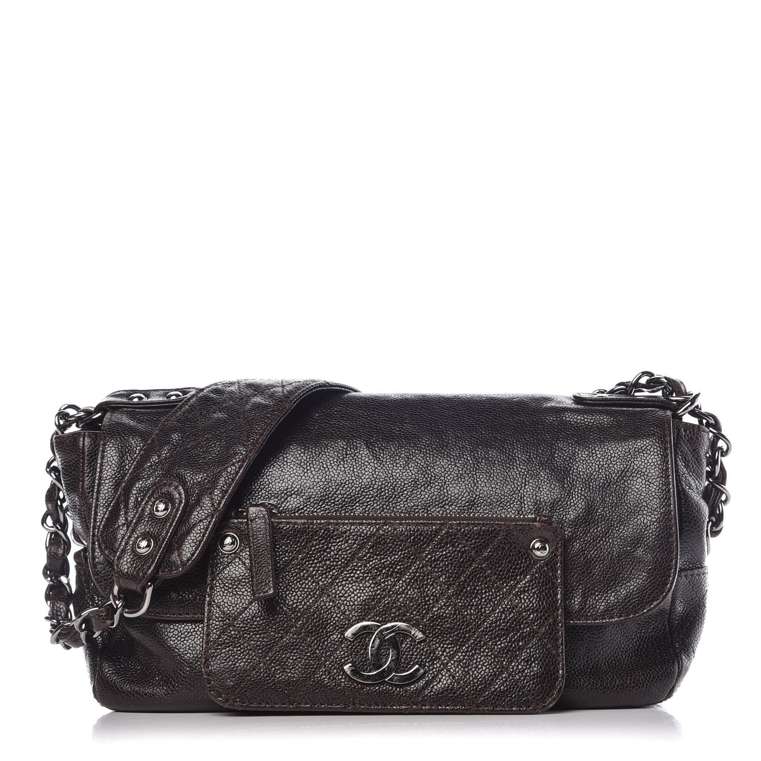 Chanel Glazed Caviar Small Pocket In The City Shoulder Bag Brown 1 of 8