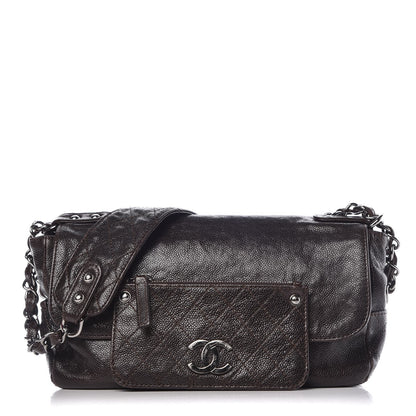 Chanel Glazed Caviar Small Pocket In The City Shoulder Bag Brown 1 of 8