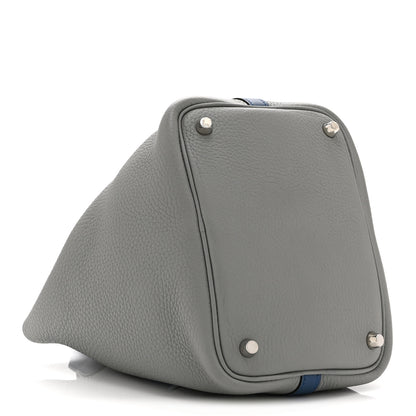 Hermes Taurillon Clemence Picotin Lock 18 PM Gris Mouette Bleu Agate 4 of 10