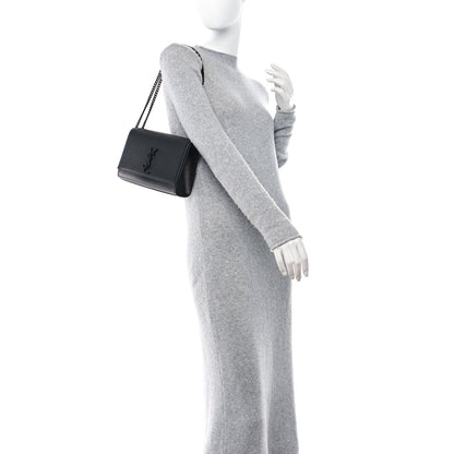 Saint Laurent Grain De Poudre Medium Classic Monogram Monochrome Kate Satchel Black 2 of 10