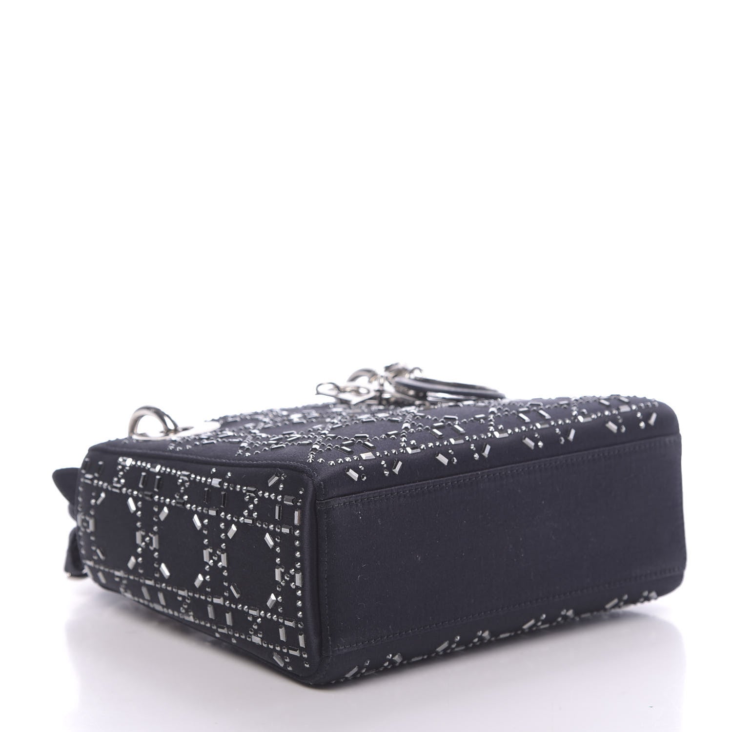 Christian Dior Satin Crystal Cannage Mini Lady Dior Navy 4 of 10