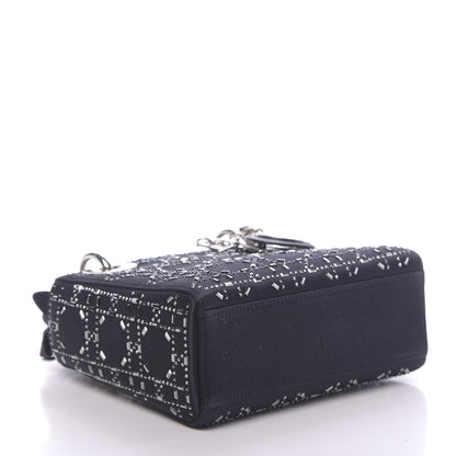 Christian Dior Satin Crystal Cannage Mini Lady Dior Navy 4 of 10