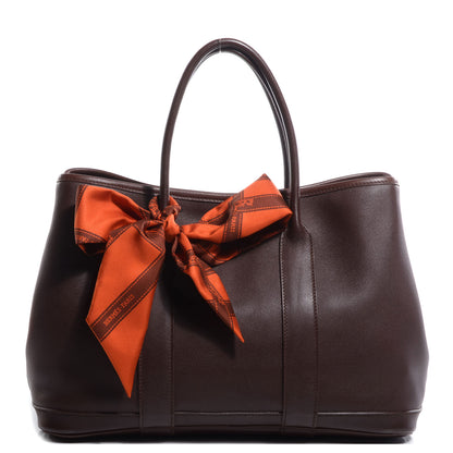 Hermes Swift Leather Bolduc Twilly Garden Party TPM Tote Chocolate 1 of 8