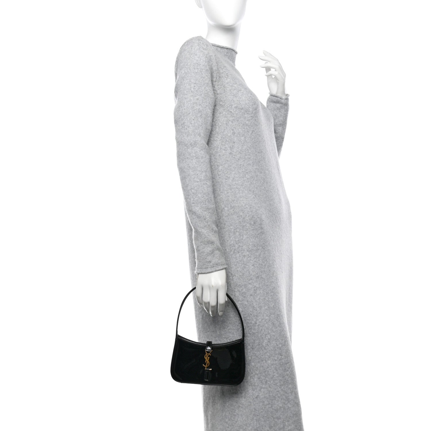 Saint Laurent Patent Calfskin Le 5 A 7 Mini Hobo Black 2 of 11