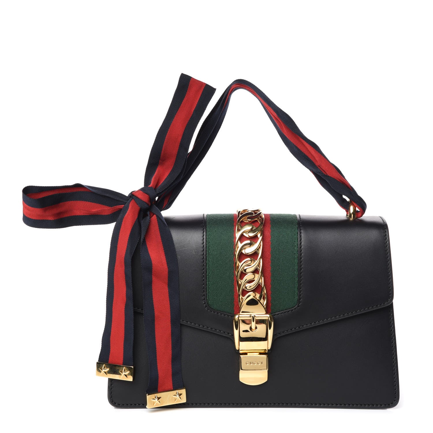 Gucci Calfskin Small Sylvie Shoulder Bag Black 1 of 15