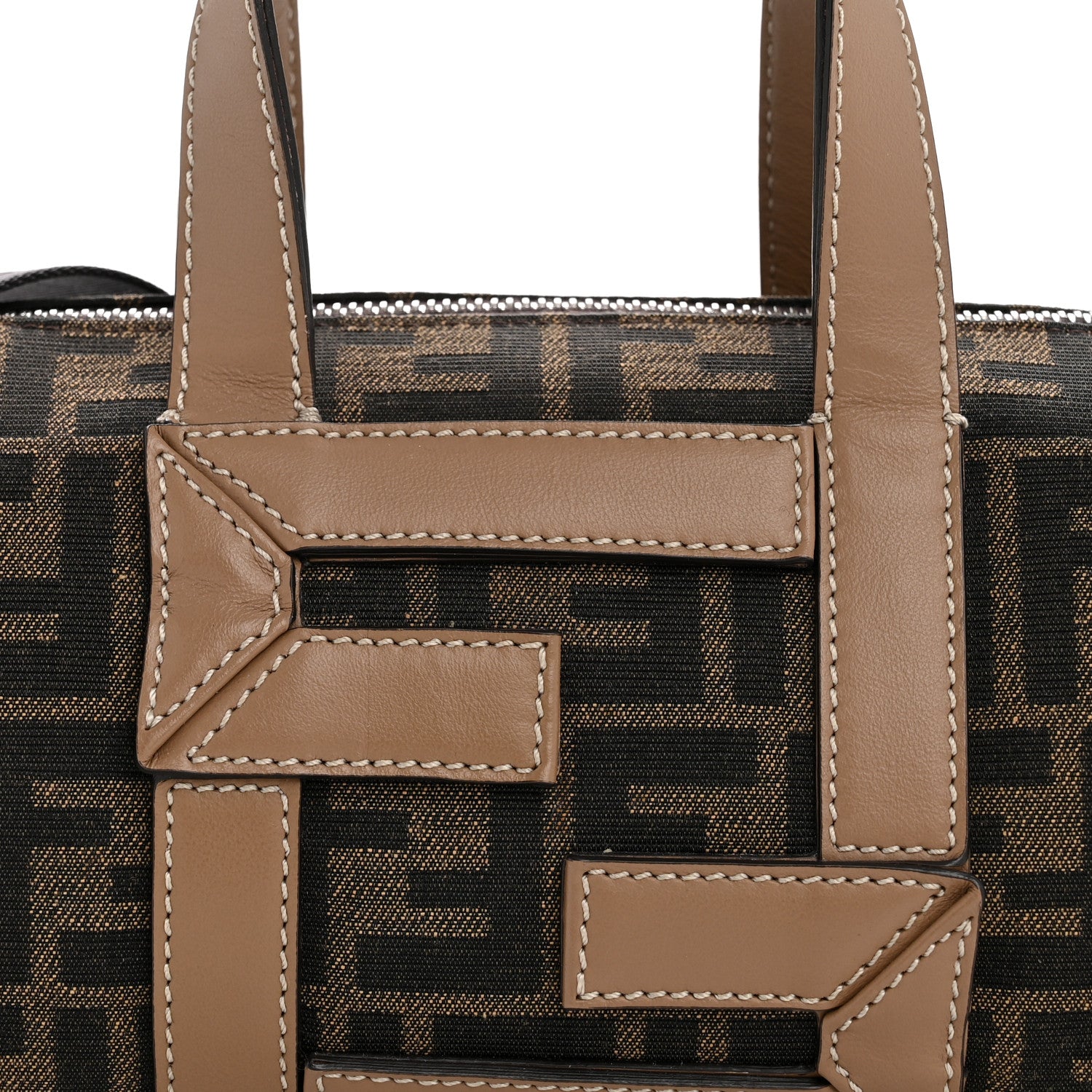 Fendi Recycled Fabric Jacquard Vitello Grace FF 1974 Mini O'Lock