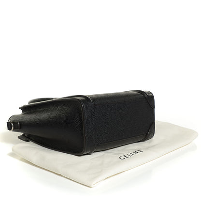 Celine Drummed Calfskin Nano Luggage Black 4 of 10