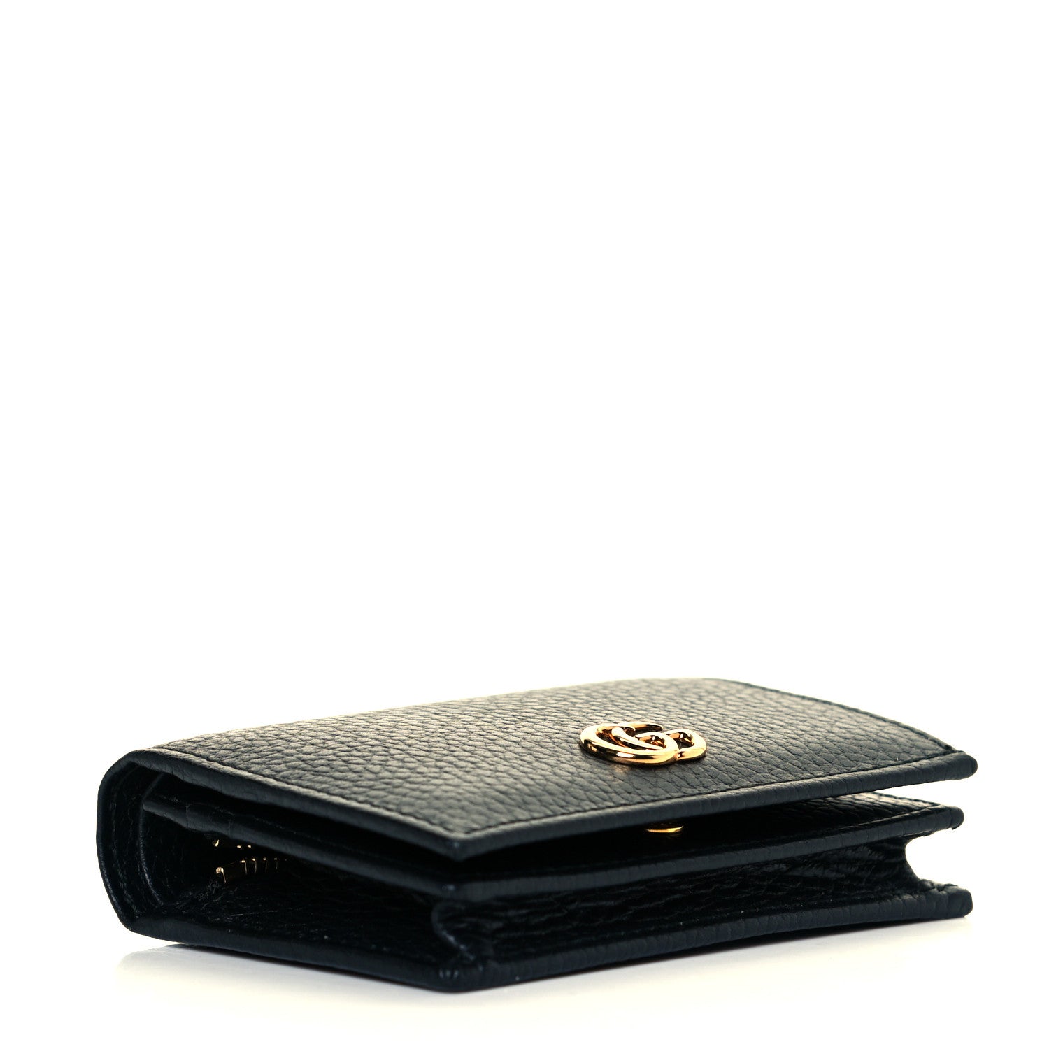 Gucci Pebbled Calfskin GG Marmont Card Case Black 6 of 16