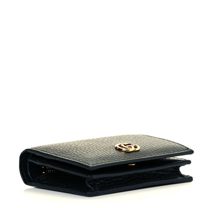 Gucci Pebbled Calfskin GG Marmont Card Case Black 6 of 16