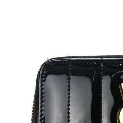 Saint Laurent Patent Matelasse Monogram Vicky Zip Around Card Holder Black 10 of 12