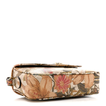 Gucci GG Supreme Monogram Water Flora Web Studded Mini Ophidia Flap Shoulder Bag Beige White Multicolor 4 of 10