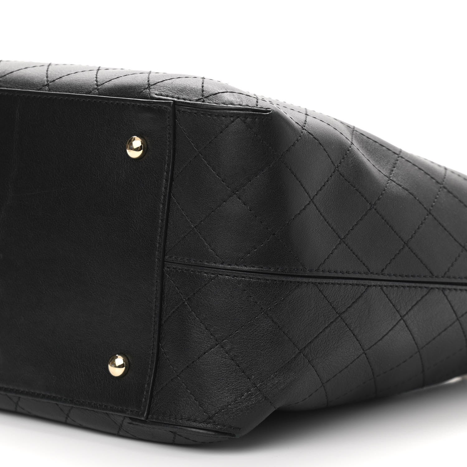 Chanel Calfskin Stitched Shopping Tote Black 10 of 10