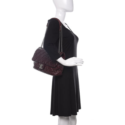 Chanel Aged Calfskin Jumbo New Portobello Flap Burgundy 2 of 16
