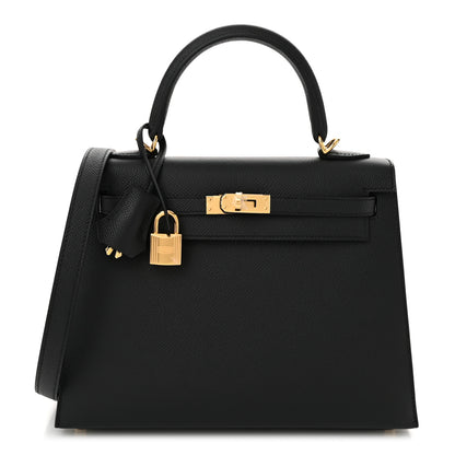 Hermes Epsom Kelly Sellier 25 Black 1 of 11
