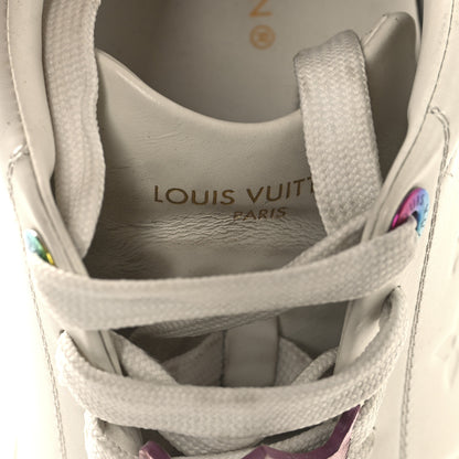 Louis Vuitton Lambskin Embossed Monogram Time Out Sneakers 37 White Pink 10 of 11