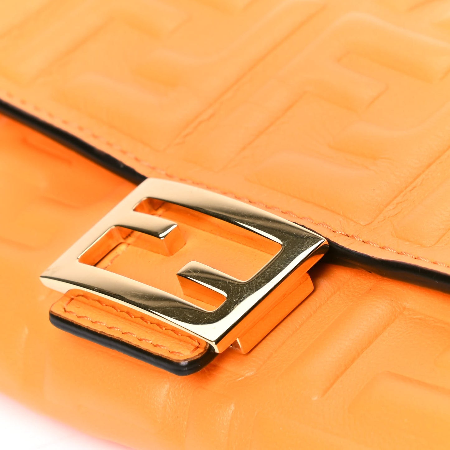 Nappa Matisse FF Embossed Continental Wallet On Chain Clementine