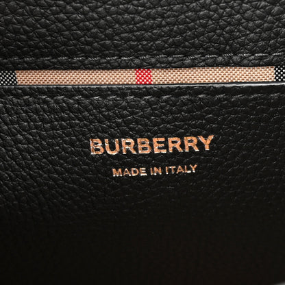 Burberry Coated Canvas Calfskin Vintage Check Medium Note Crossbody Bag Black 6 of 10
