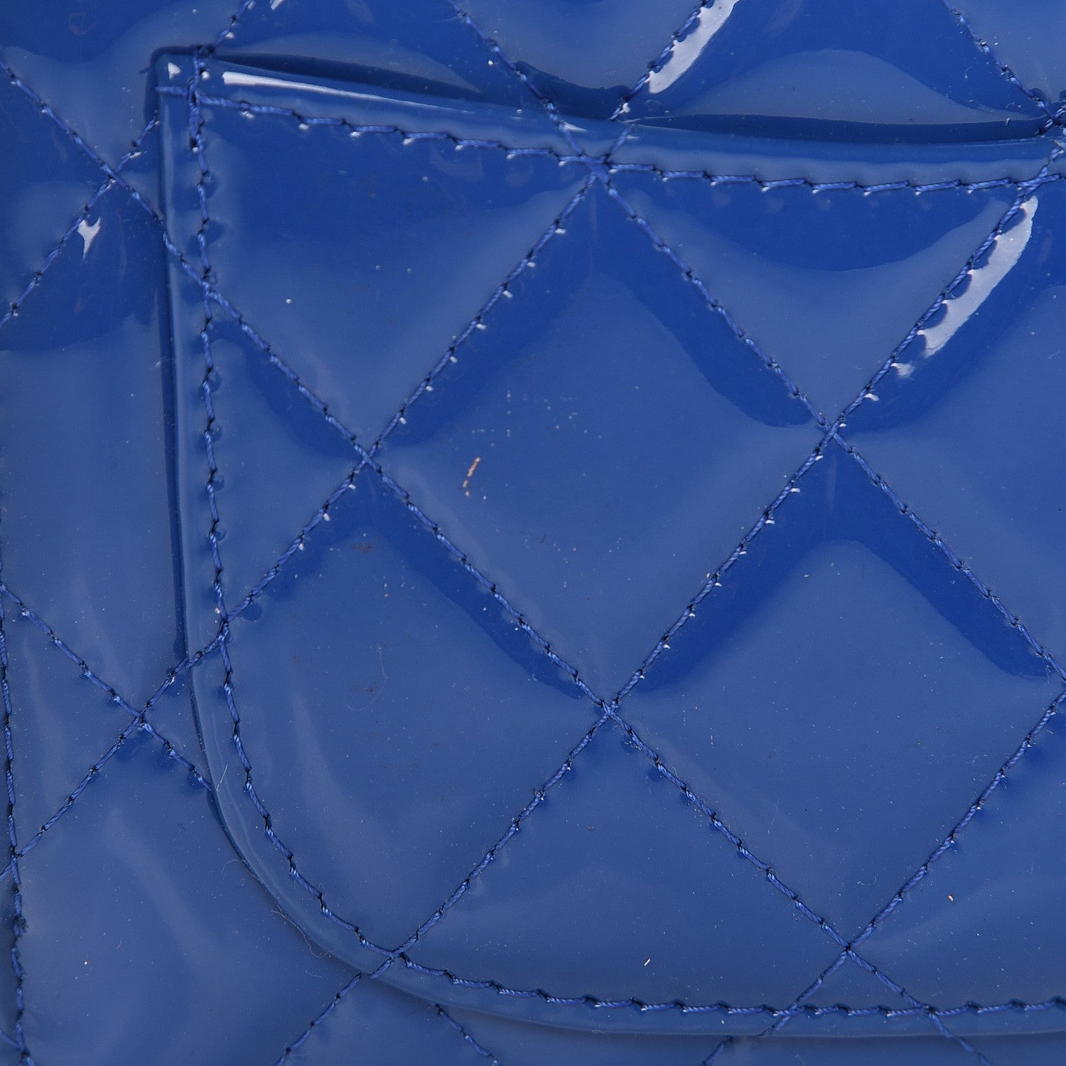 Chanel Patent Quilted Zipped Pocket Wallet Blue 14 of 15