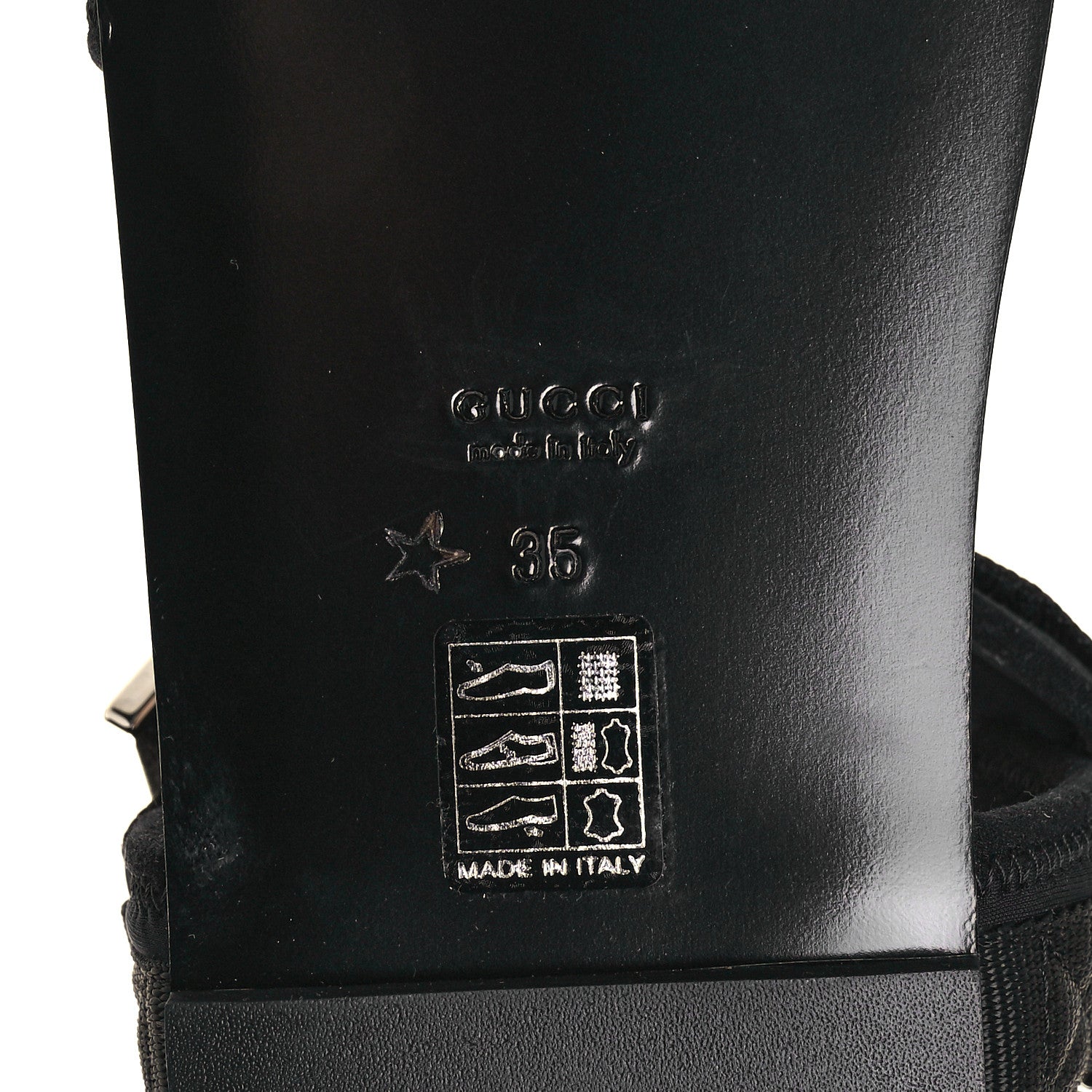 Gucci Neoprene Canvas Crystal Embellished Shea Flat Sandals 35 Black 6 of 7