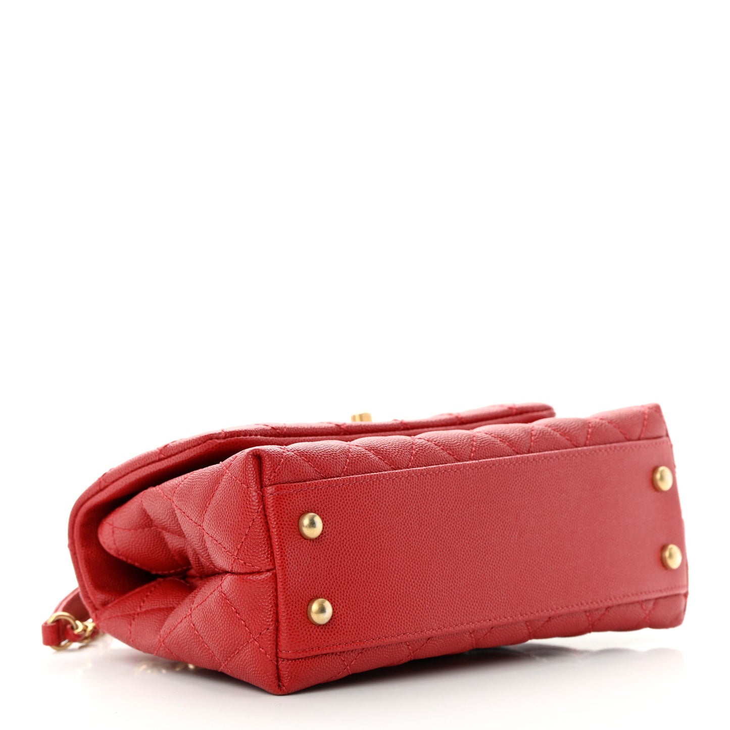 Caviar Quilted Mini Coco Handle Flap Red