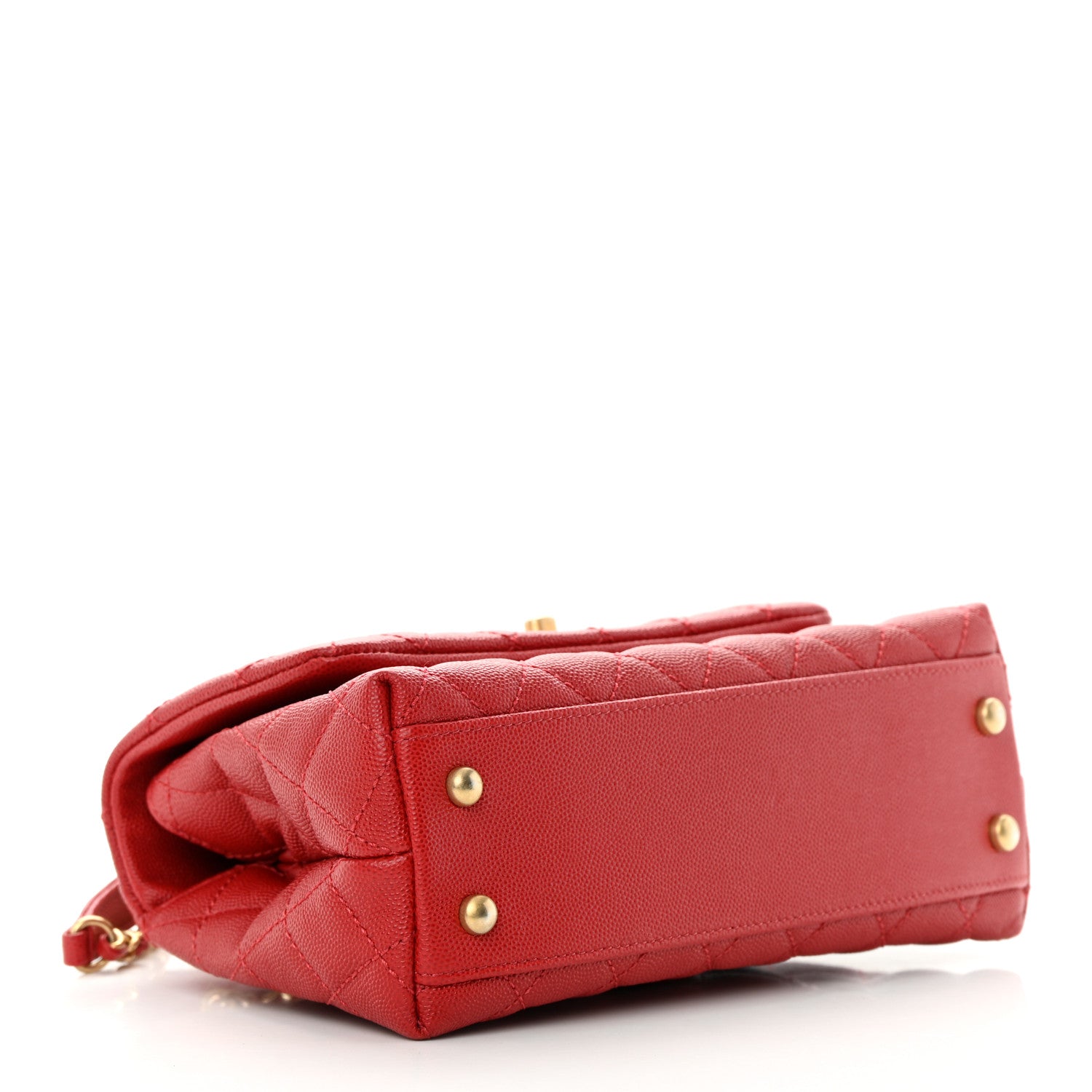 Chanel Caviar Quilted Mini Coco Handle Flap Red 4 of 12