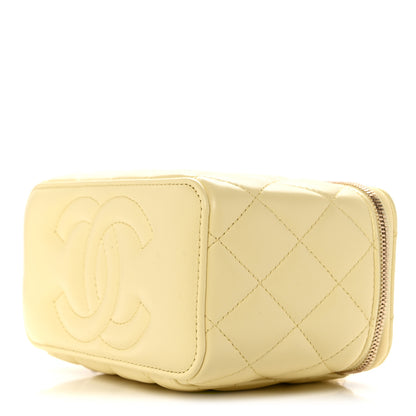 Chanel Lambskin Quilted Small Vanity Case With Chain Light Yellow 10 of 12