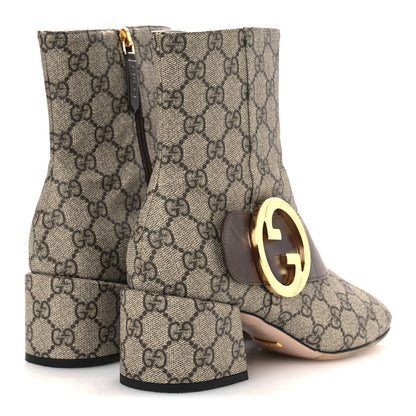 Gucci GG Supreme Monogram Malaga Kid Blondie 55mm Ankle Boots 38 Beige Ebony New Acero 5 of 14