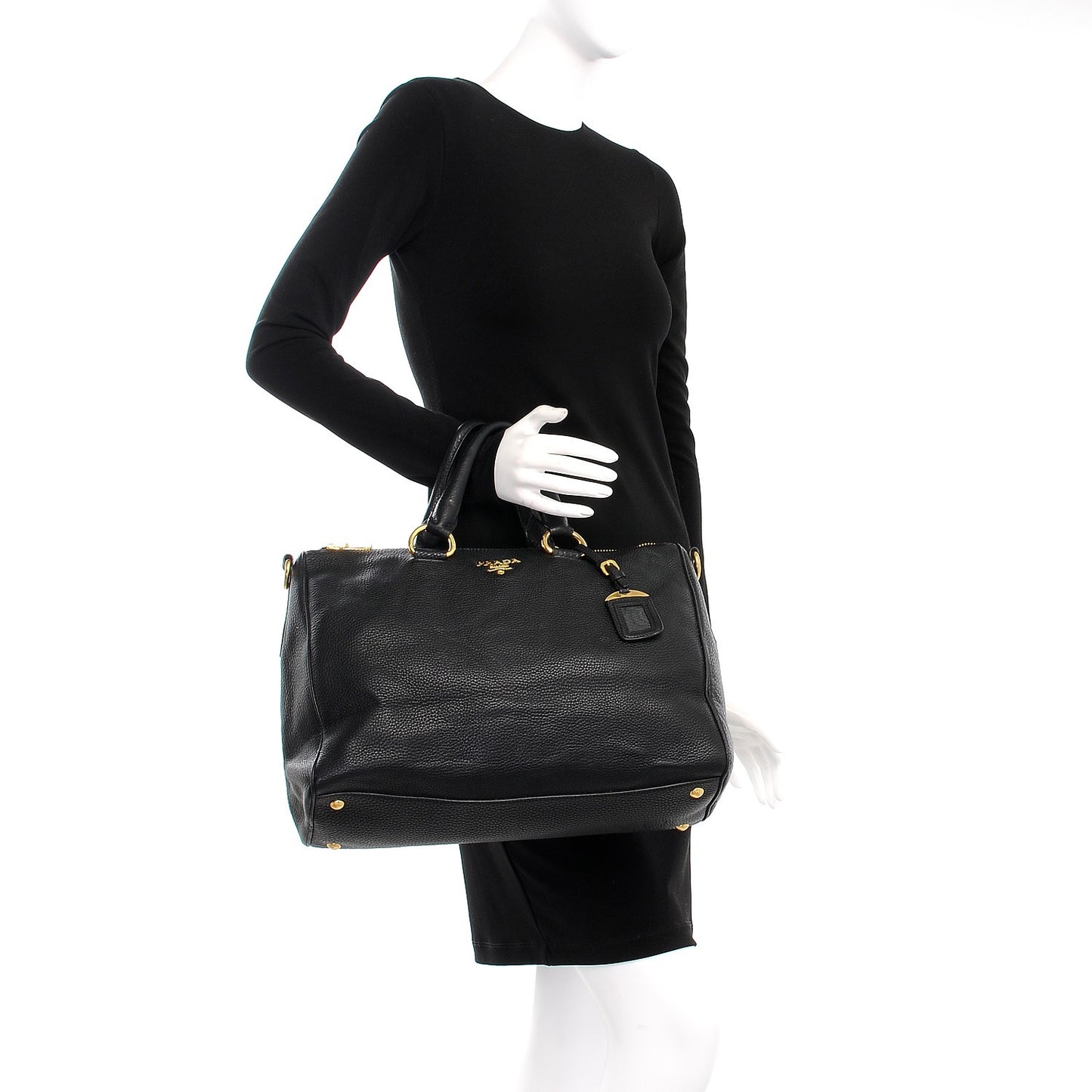 Vitello Daino Boston Bag Nero Black
